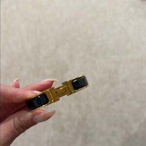 Hermes Gold and Black Bracelet